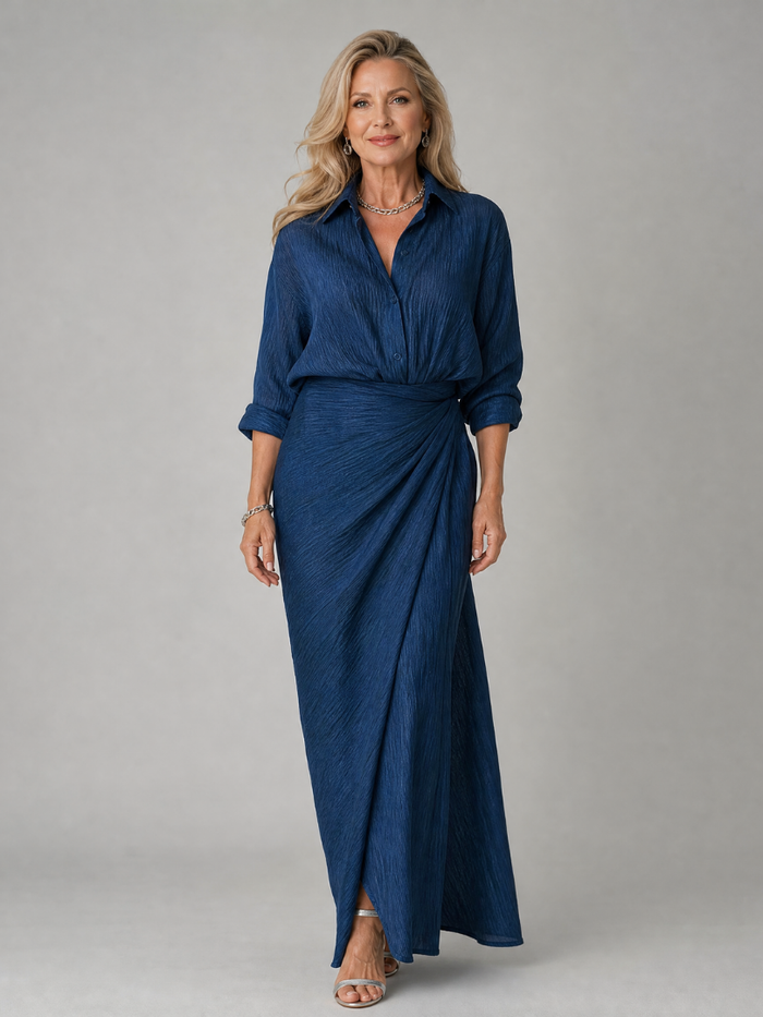 Mirque | Elegancka sukienka maxi o kopertowym kroju