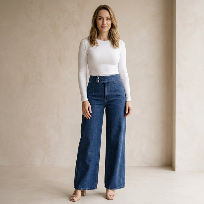 Alena | Spodnie z szeroką nogawką i wysokim stanem