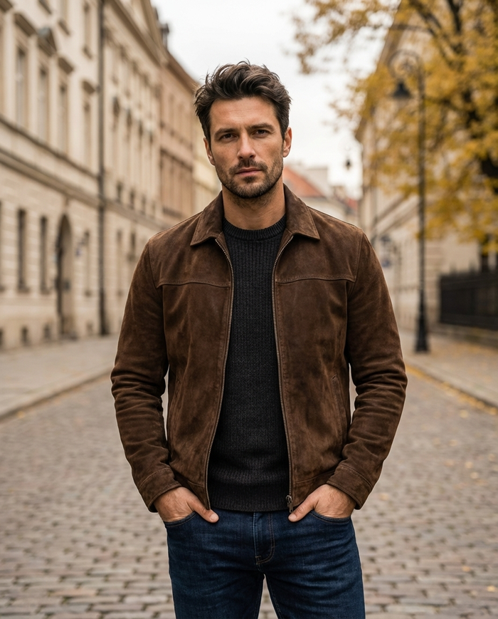Jakub – Zamszowa Kurtka z Zamkiem
